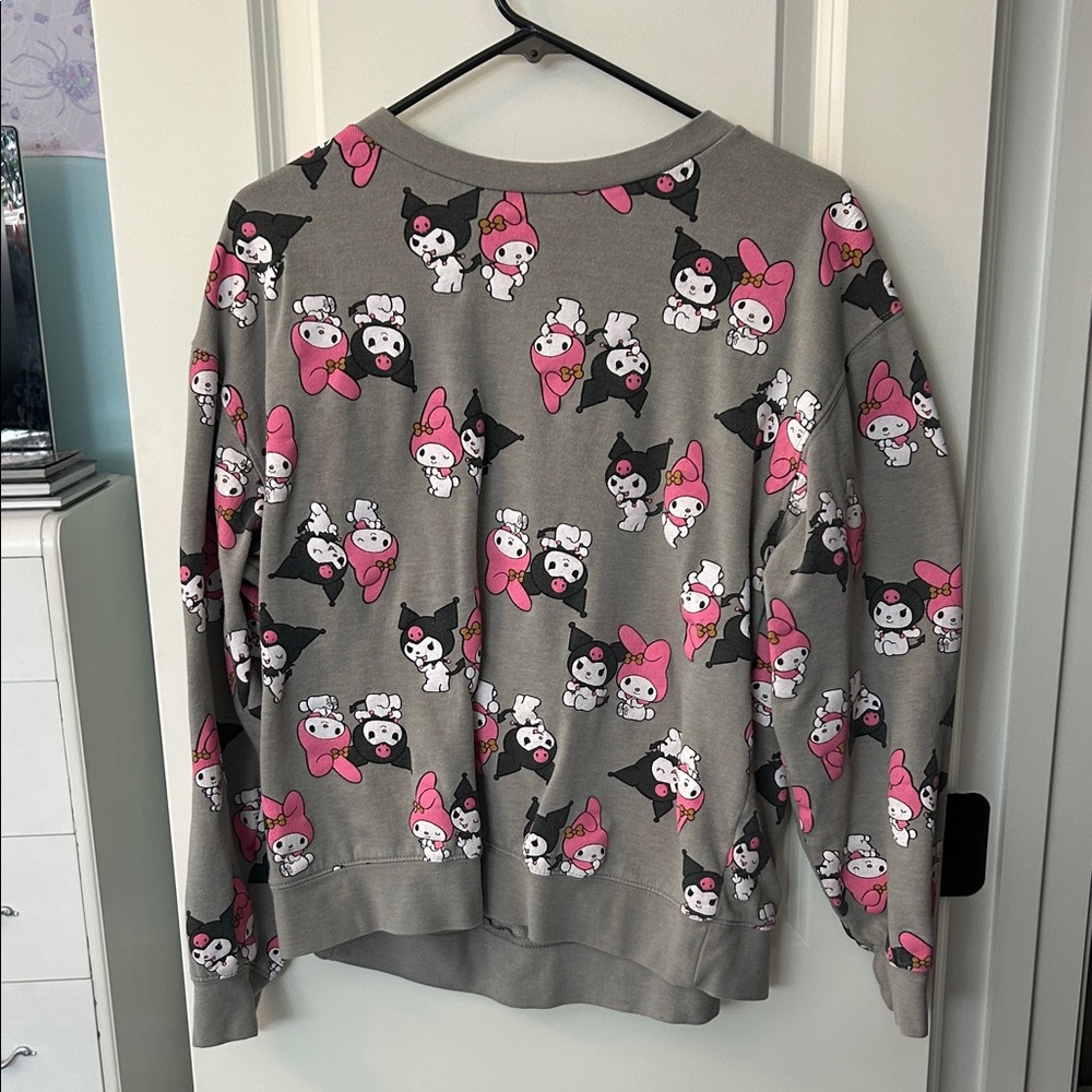 Hot Topic Gray and Pink Character Sweatshirt